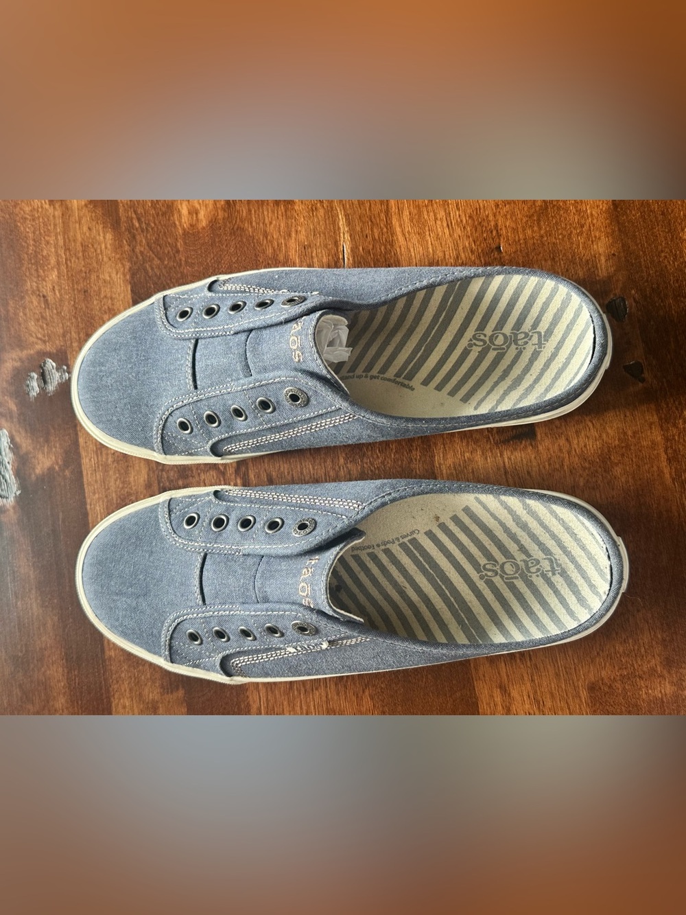 Taos Footwear Slate Blue Slip-On Canvas Sneakers